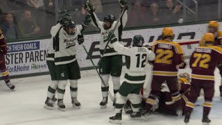 Highlights: No. 2 Michigan State explodes for 9 goals in win over No. 4 Minnesota