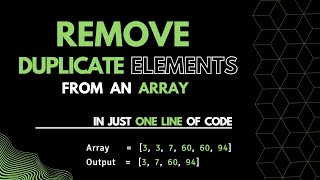 Remove Duplicate Elements in the Array | One Line Code | Python | 2022 | #array #python #oneliner