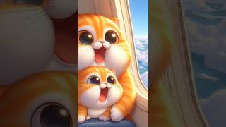 A chubby cat goes to another country and that airplan crash #cat #cat #ai #kitten #shorts #cat #cute