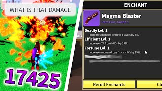 The Magma Blaster has the most INSANE DAMAGE with this Enchantment in Blox Fruits