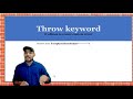 Throw keyword in java
