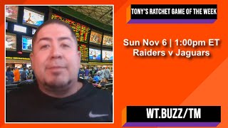 NFL Week 9 Picks Predictions & Odds | Raiders vs Jaguars Betting Preview | NFL Ratchet Free Play