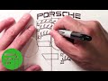 how to draw the porsche logo