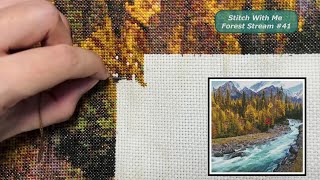 Flosstube #130 - Stitch With Me: Mini Mountain Forest Stream (Part 41) [ASMR] - More than 50% 😀