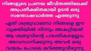 ഏത് ശത്രുവാണോ നിങ്ങളെ ഈ വ്യക്തിയിൽ നിന്നും അകറ്റിയത്  ആ ശത്രുവിന്റെ പദ്ധതികളെല്ലാം അവസാനിക്കുന്നു