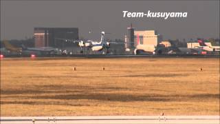 ANA Wings Bombardier DHC-8-300 Narita 34L Landing!