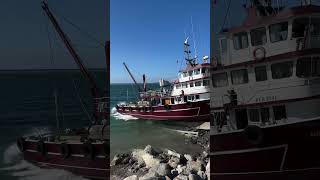 Launching a Mega fishing boat\