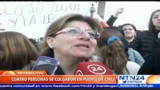 Manifestantes protestan por presunto incumplimiento del Ministerio de Vivienda de Chile