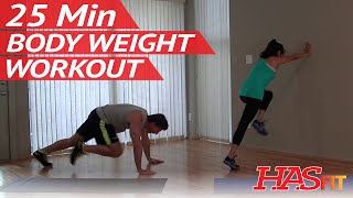 25 Min Insane Body Weight Workout for Women \u0026 Men - Workouts without Weights Bodyweight Exercises