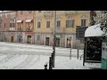 piazza garibaldi a teramo con la neve alle 7 di mattina