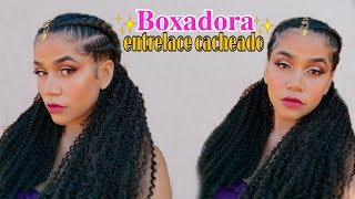 😵Fiz trança boxeadora sozinha com cabelo orgânico cacheado 🥵 / deu trabalho mulher😳