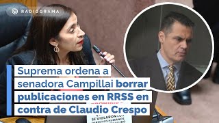 Suprema ordena a senadora Campillai borrar publicaciones en RRSS en contra de Claudio Crespo (RD)