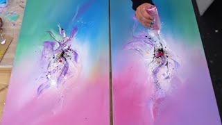 EASY ABSTRACT PAINTING | Demo for Beginners | not Acrylic Pouring | Relaxing