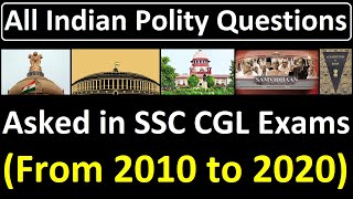 All MCQ Indian Polity and Constitution Asked in SSC CGL from 2010 to 2020🇮🇳🇮🇳