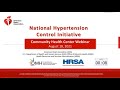 National Hypertension Control Initiative (NHCI) Community Health Center Webinar, August 2021