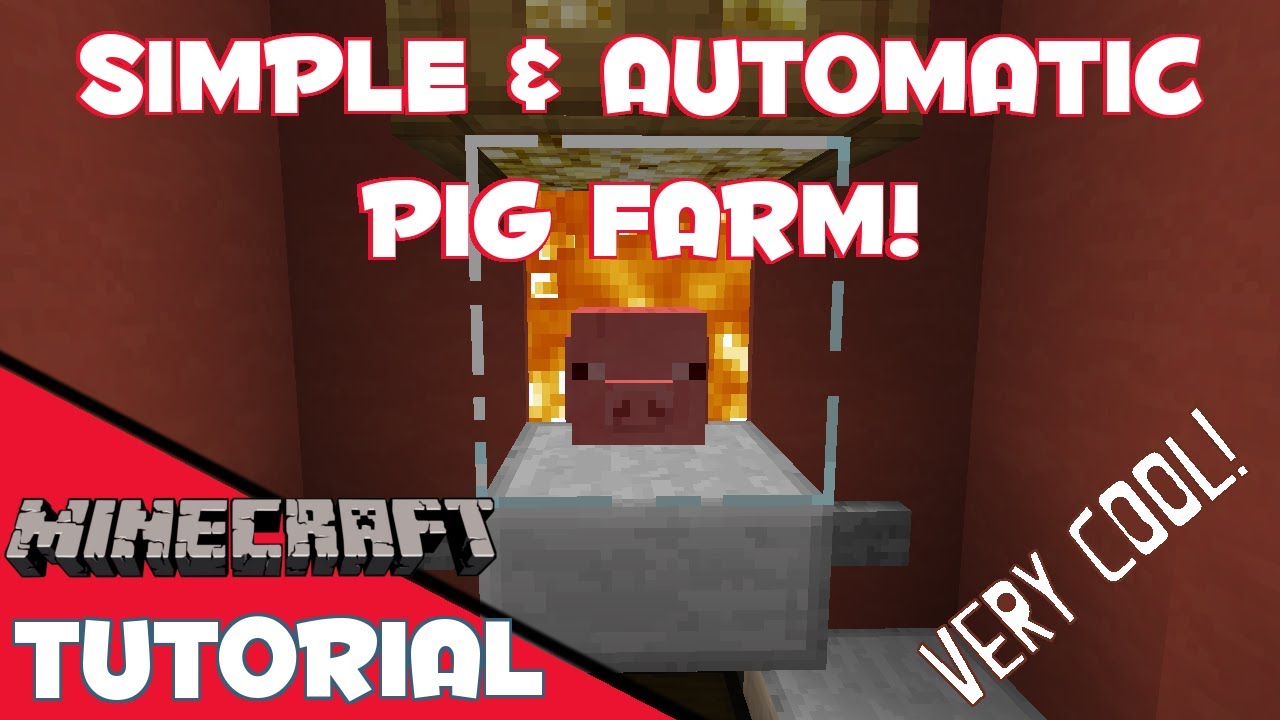 Minecraft Simple Automatic Pig Farm Youtube