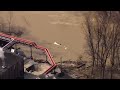 aerials mudslide at buffalo trace distillery results in cargo container office building falling...