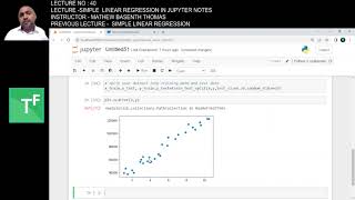 Simple Linear Regression in python , Jupyter notebooks , Python codes for SLR