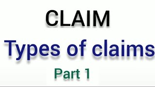 Claim settlement | types of claim | part 1