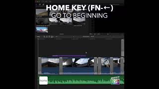 Final Cut Pro Shortcut | Home key (fn-Left arrow) | Go to Beginning