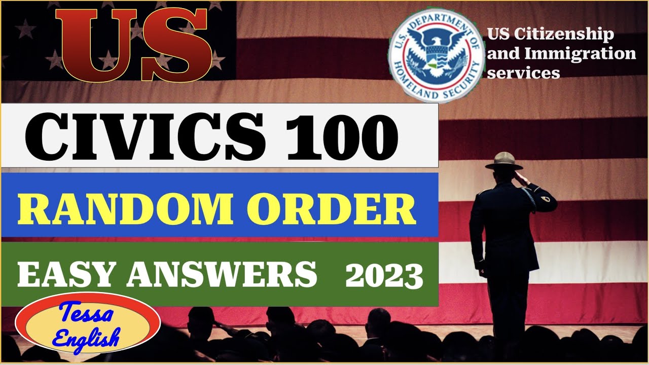 100 Civics Questions For The U.S. Citizenship Test | Random Order ...