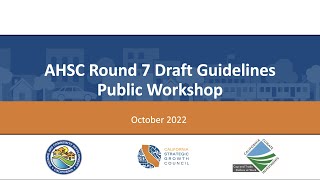 AHSC R7 Draft Guidelines Workshop – Virtual