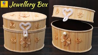 DIY Jewellery Box from Popsicle Stick and waste belt | Handmade Jewellery Box | Popsicle Craft Idea