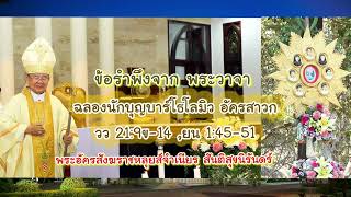 ข้อรำพึงจากพระวาจา ฉลองนักบุญบาร์โธโลมิว ,ยน 1:45-51 พระอัครสังฆราชหลุยส์จำเนียรฯ 2023-08-24