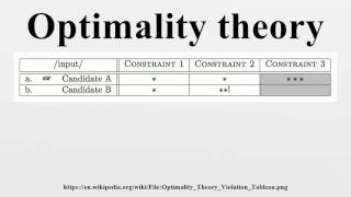 Optimality theory