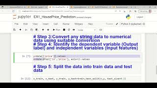 Jupyter notebook Demo of Linear Regression Machine learning model for House price prediction