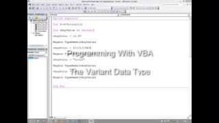 10. Introduction to Programming with VBA - The Variant Data Type