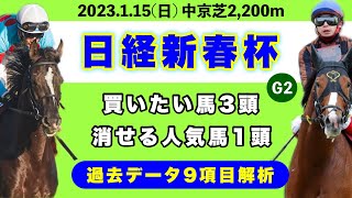 【日経新春杯2023】過去データ9項目解析!!買いたい馬3頭と消せる人気馬1頭について(競馬予想)