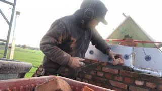 Bricklaying (7) a chimney and gable end / old farm rebuild