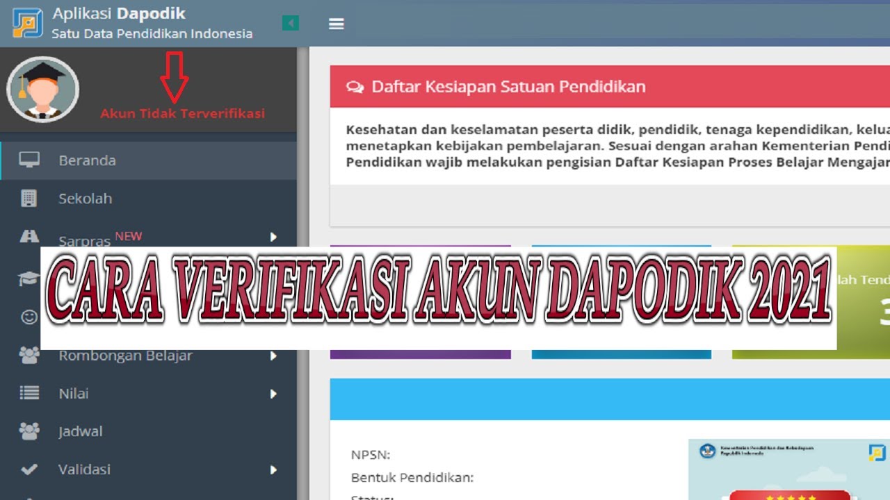 CARA VERIFIKASI AKUN DAPODIK 2021 - YouTube