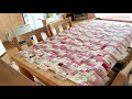 i love you all.gentle time connecting a log cabin with love life with rose patterned patchwork