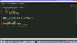 Step 3.4 : Swapping two numbers using functions in python