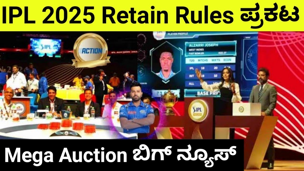 IPL 2025 Retention Rules Announced By BCCI | IPL 2024 Mega Auction Big ...