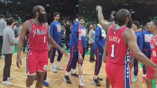 James Harden tells 76ers to go to locker room "It's 1 game" after game 1 win vs Celtics