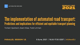 1.E. The implementation of automated road transport