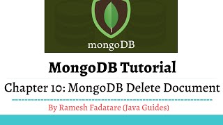 MongoDB Tutorial 10 - MongoDB Delete Document