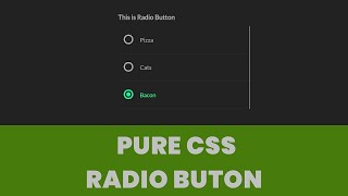 Pure Css Custom Radio Button | No JavaScript | HTML & CSS