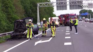 File door autobrand op A1 ter hoogte van Deventer