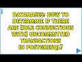 How to determine if there are [idle connections with] uncommitted transactions in PostgreSQL?