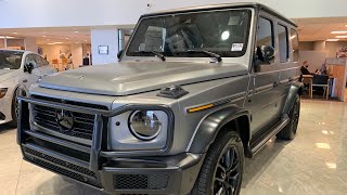 2021 Mercedes-Benz G 550 in designo Platinum Magno exterior Walkaround