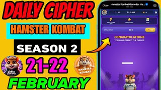 Hamster Kombat Dev Game Daily Cipher 22 February | Hamster Kombat Daily Cipher Code | Daily Combo