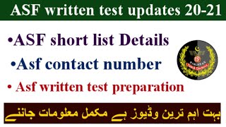 Asf jobs update|| Asf short list Details|| Asf contact number || Asf test preparation || Asf 20-21||
