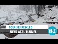 Watch: Over 300 tourists stranded near Atal Tunnel after snowfall; rescued