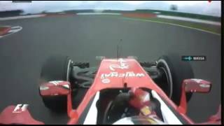 Vettel forcing Massa off the track - British GP 2016