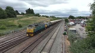 47s 47614 and 47593 with Pullman coaching stock. Chesterfield. 6.7.22