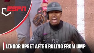 Francisco Lindor is heated after being called out for running too wide | ESPN MLB